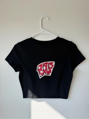 wild fable UW - Madison Black Crop Tee